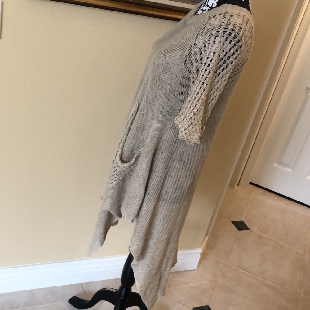 🌾FreakyFlax Woven Linen mixed knit asymmetrical short sleeve tunic